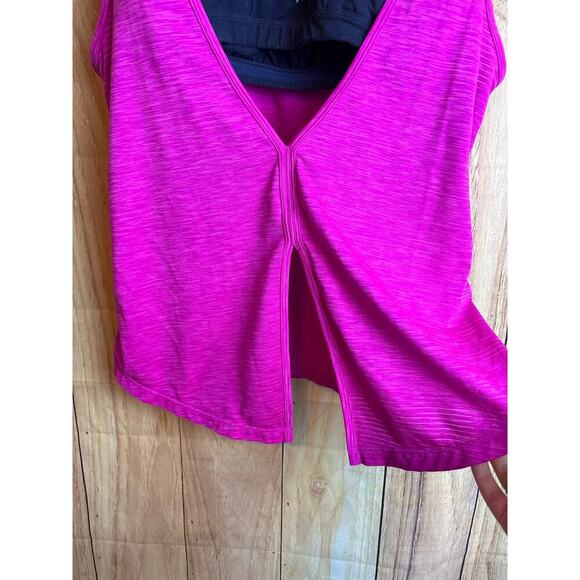 Athleta Sports Bra Tank Combo Fuschia and Navy Women's Size s - Picture 4 of 8